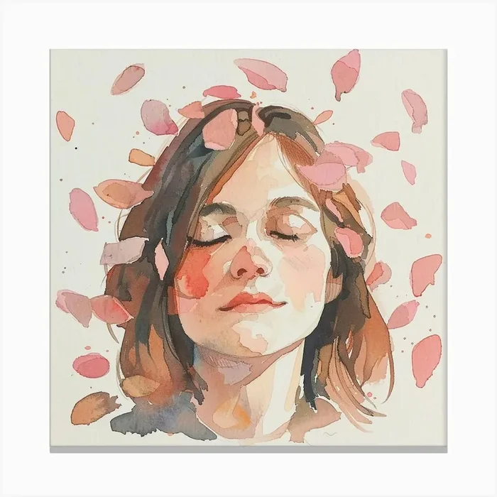 Watercolor Of A Woman Canvas Print by ThatWorksMedia