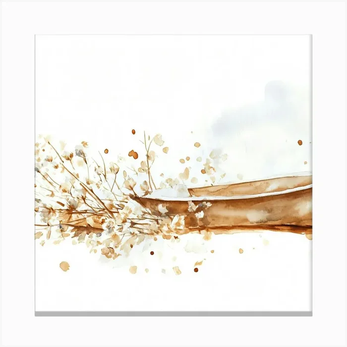 Watercolor Of A Wooden Spoon Canvas Print by ThatWorksMedia