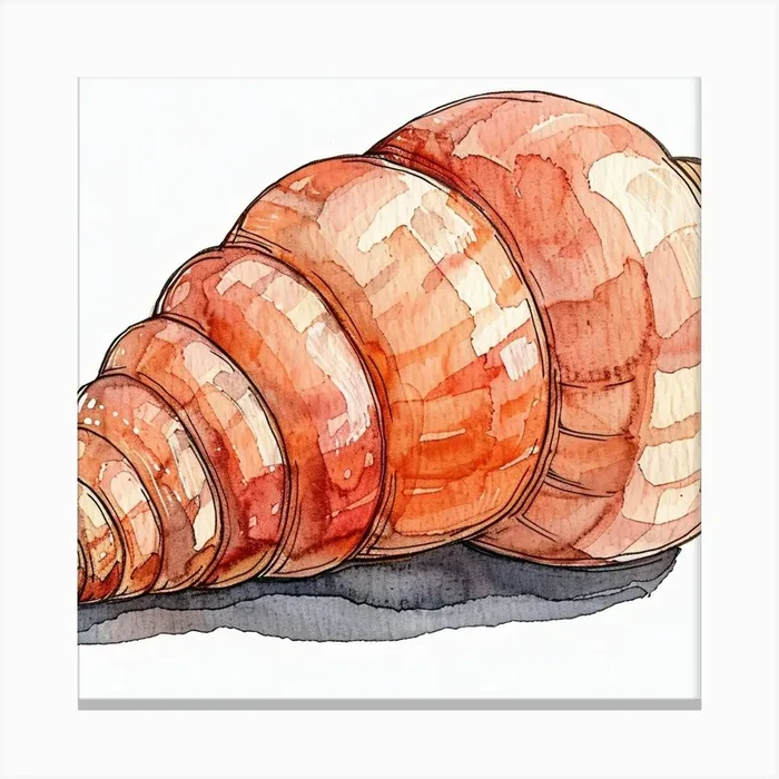 Watercolor Seashell Canvas Print by ThatWorksMedia