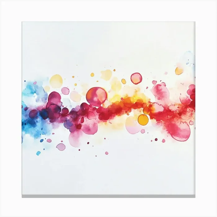 Watercolor Splashes Watercolor Illustration Canvas Print by ThatWorksMedia