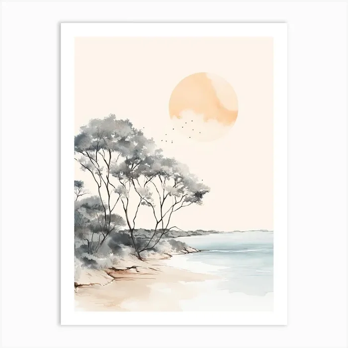Watercolour Of Hyams Beach New South Wales Australia 1 Art Print by Serene Horizons