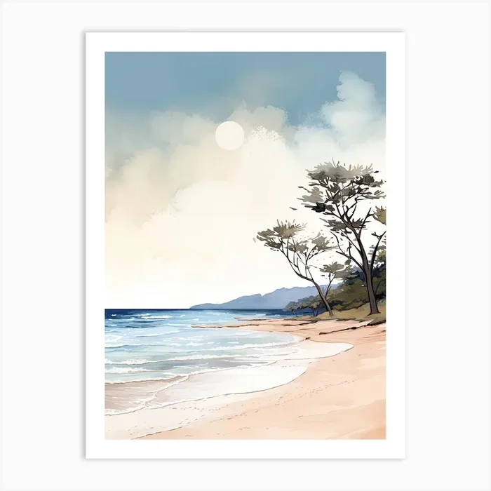 Watercolour Of Polihale State Park Kauai Hawaii Usa 2 Art Print by Serene Horizons