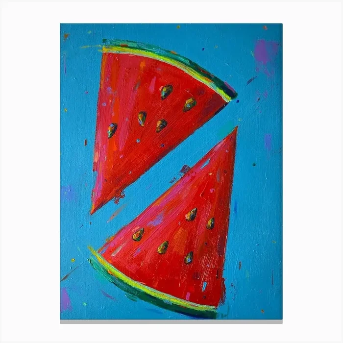 Watermelon Slices Canvas Print by Dawn Underwood