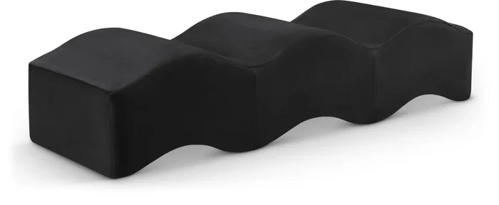 Wave Velvet Upholstered Bench