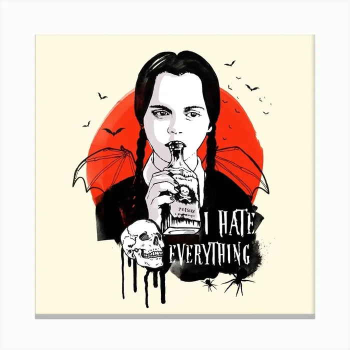 Wednesday Addams Family Square Canvas Print by 2ToastDesign