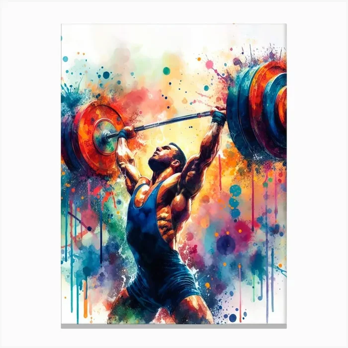Weightlifter Painting Canvas PrintV by viart.