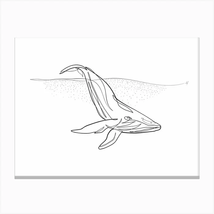 Whale Canvas Print by Lines&Dots
