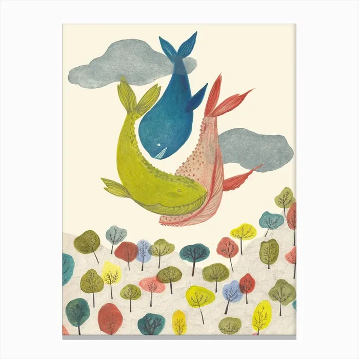 Whales Canvas Print by Daniela Spoto
