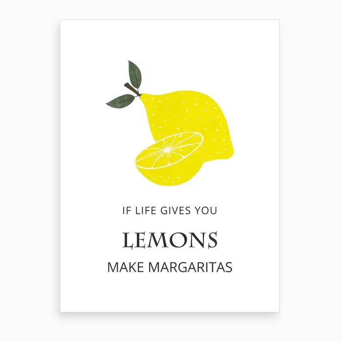 When Life Gives You Lemons Quote Art Art Print by KookiePixel
