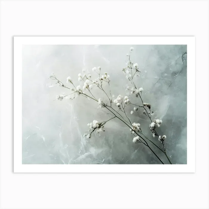 White Flowers On A White Background Art Print by ThatWorksMedia