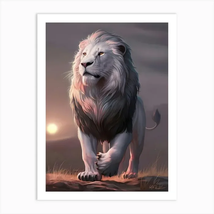 White Lion 3 Art Print by Artistry Haven