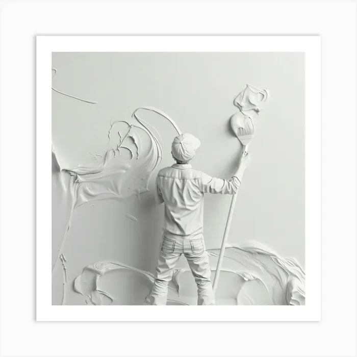 White Painter Art Print by ThatWorksMedia