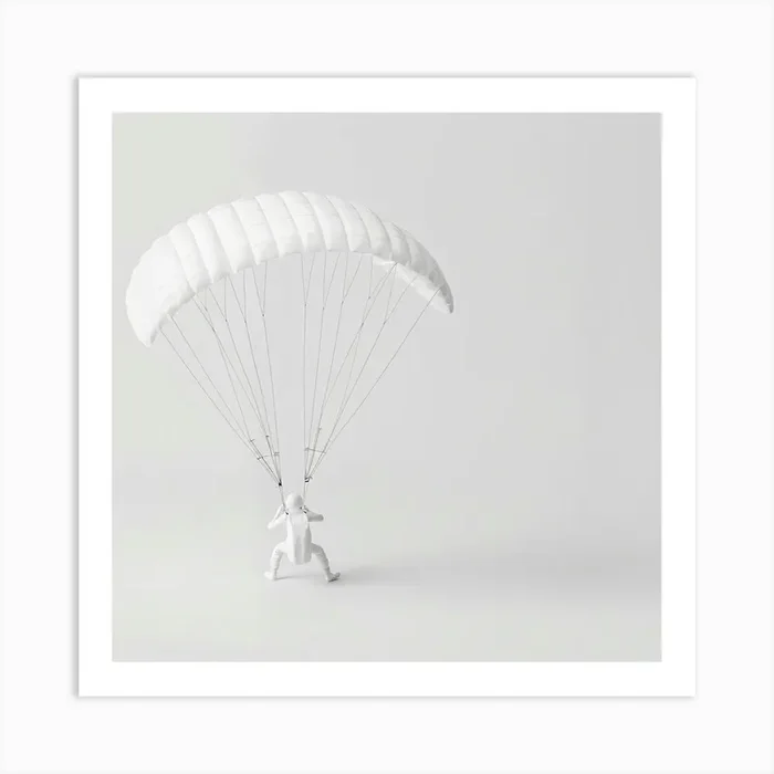 White Parachute Art Print by ThatWorksMedia