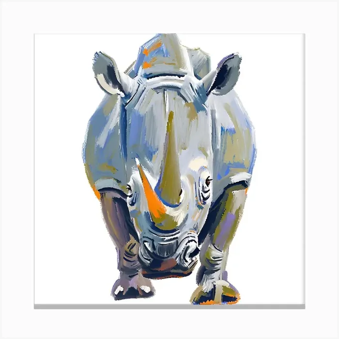 White Rhinoceros 02 Canvas Print by Lisa Baum