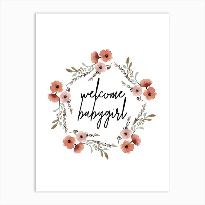 Wild Flower Bouquet Girl Art Print by Mantika Studio