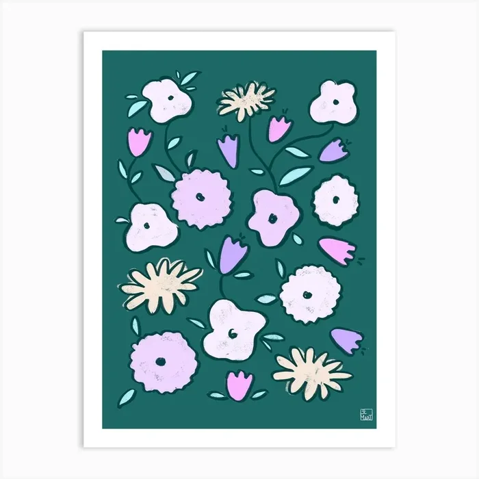 Wildflower Pattern Art Print by Be Martt