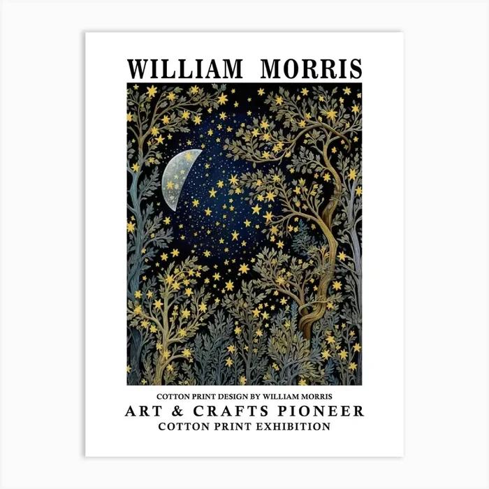 William Morris Print Moon Night Forest 3 3 1 Art Print by shoopshirt