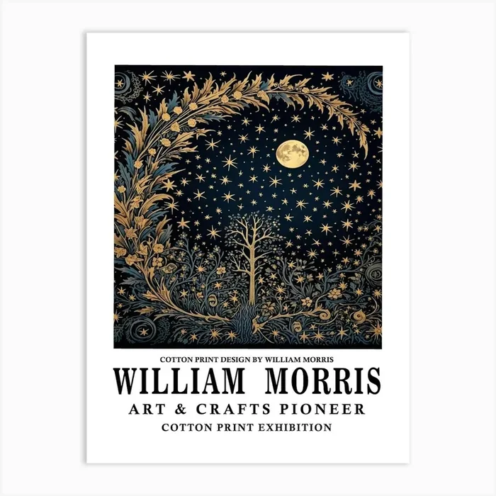 William Morris Print Moon Night Forest 31 3 Art Print by shoopshirt