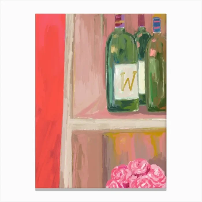 Wine And Roses Canvas Print by Dreamer