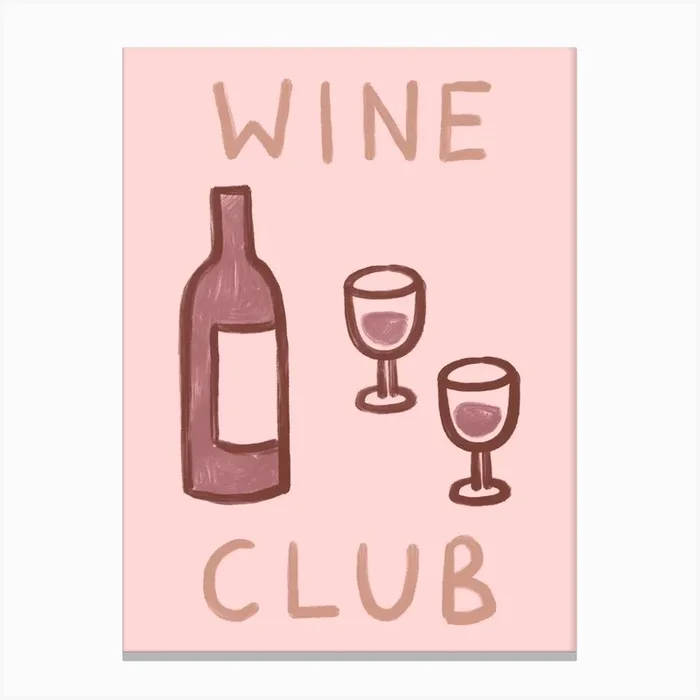 Wine Club Canvas Print by Kefi Studio