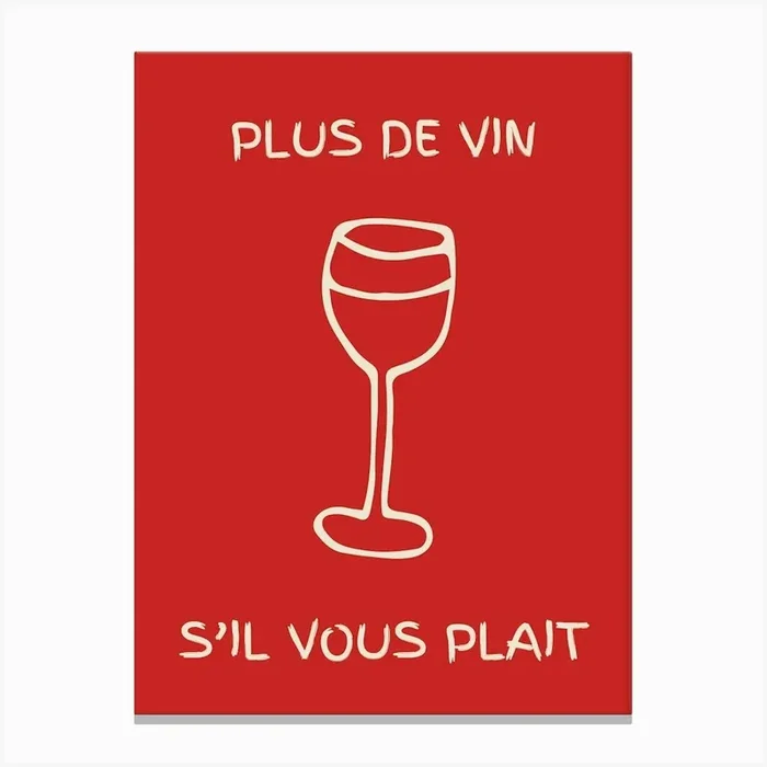 Wine Glass Kitchen Poster Red Canvas Print by Artful Appetite
