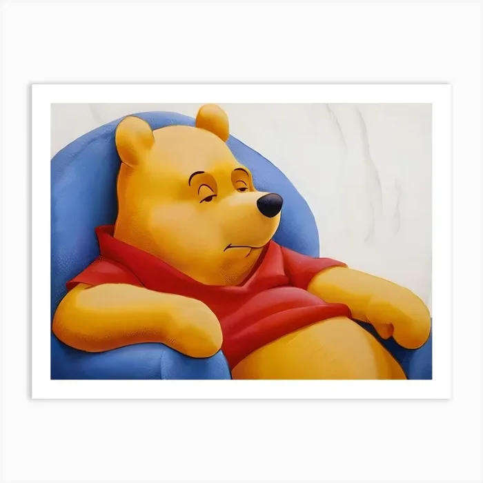Winnie The Pooh Tuxedo Meme Art Print by Lootprint