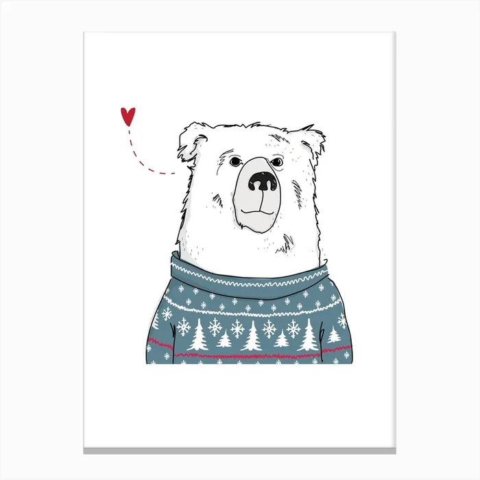 Winter Bear Canvas Print by Christina Heitmann