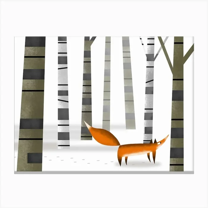 Winter Fox Canvas Print by Andrew Hitchen