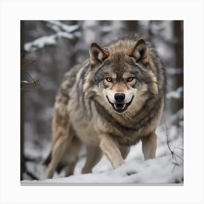 wolf power Canvas Print by silverstar