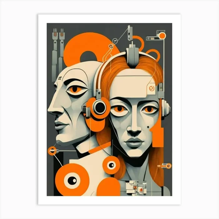 Woman And A Robot Art Print by FOX & JAY