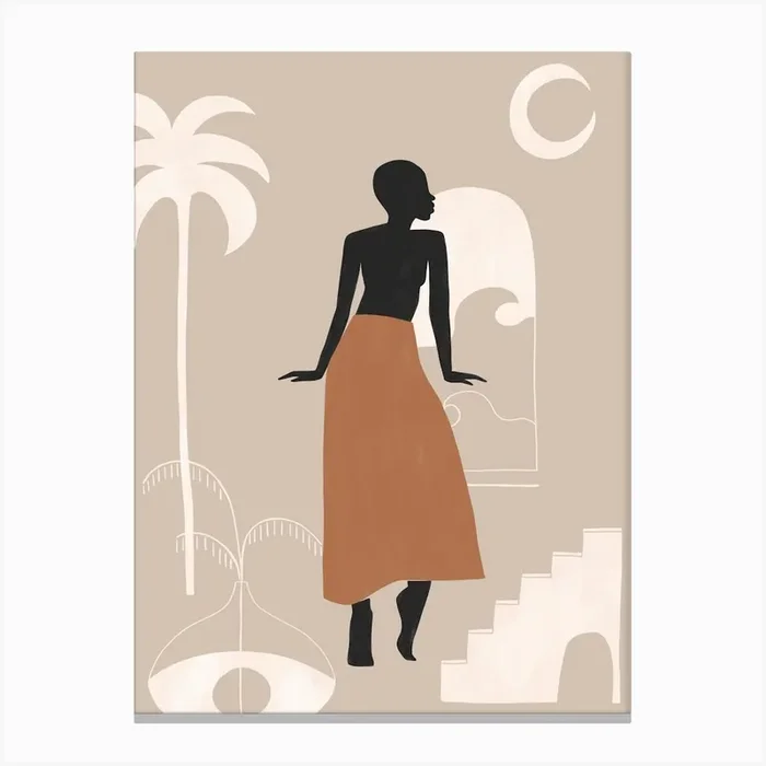 Woman In A Skirt Canvas Print by Ivy Green Illustrations