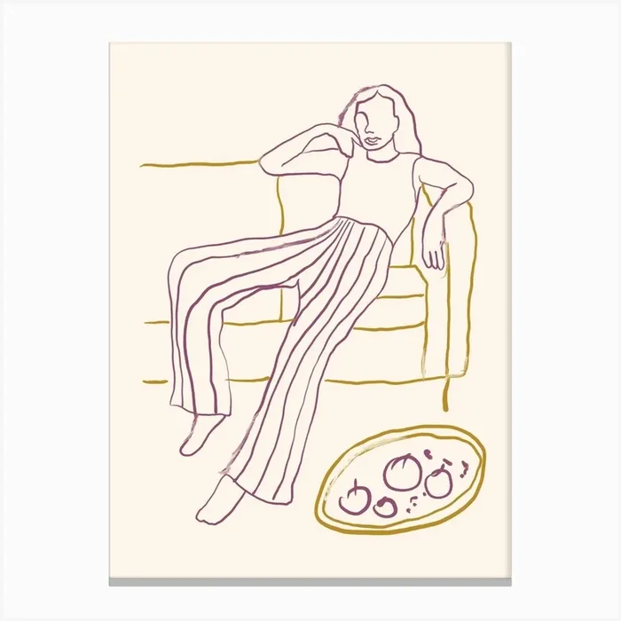 Woman Relaxes On A Couch Canvas Print by Henri Matisse Style Prints