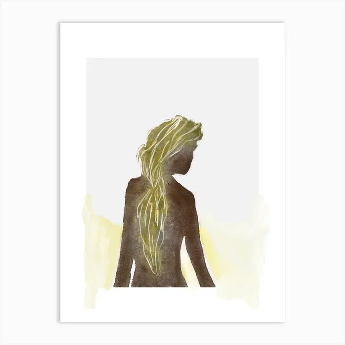 Woman With Long Hair Art Print by jacquelyn ready designs