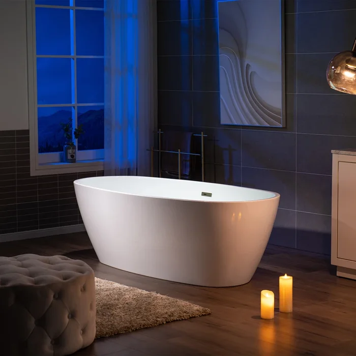 WOODBRIDGE 71 ” Acrylic Freestanding Bathtub Contemporary Soaking Tub