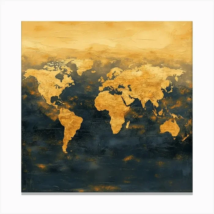 World Map Art 16 Canvas PrintS by Saiful
