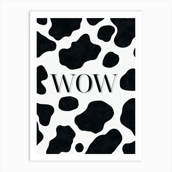 WOW Cow Print Art Print by Alorna