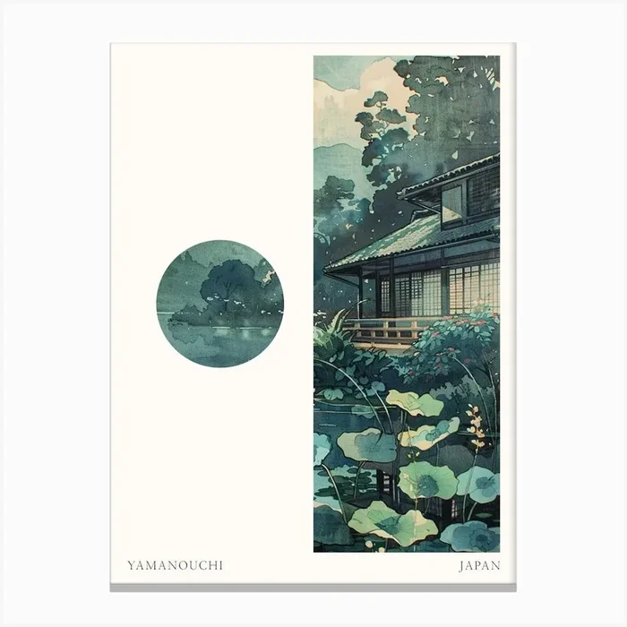 Yamanouchi Japan 1 Cut Out Travel Poster Canvas Print by Japan Journey