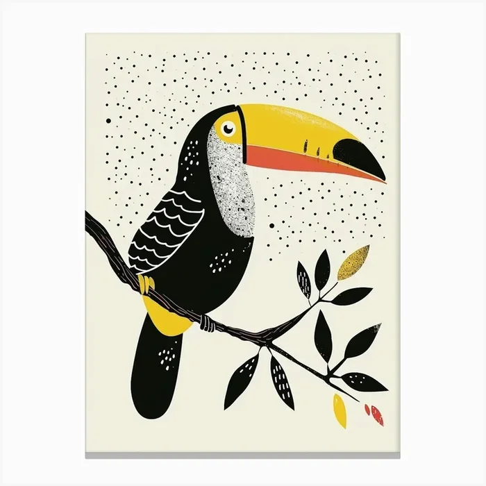 Yellow Toucan 2 Canvas Print by Scribble Studio