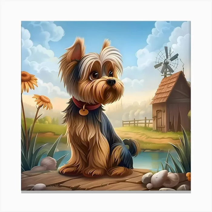 Yorkshire Terrier At The Break Of Dawn Canvas Print by Lozzerly