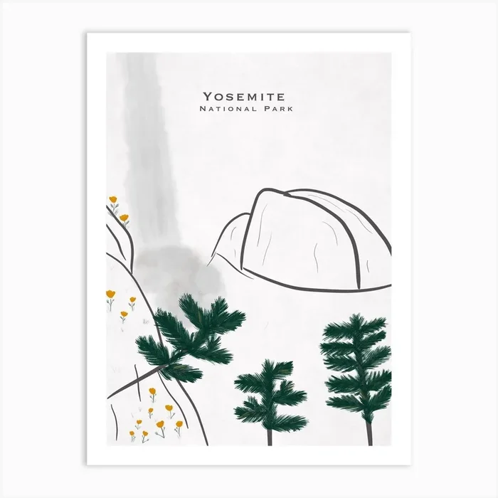Yosemite Art Print by Tiny Human Print Co.