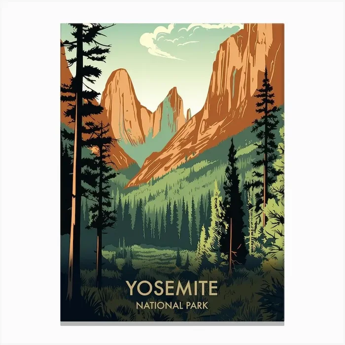 Yosemite National Park Vintage Travel Poster 8 Canvas Print by Travel Poster Collection