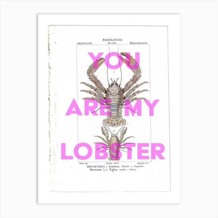 You Are My Lobster Vintage Art Print by Sophie Scott Designs