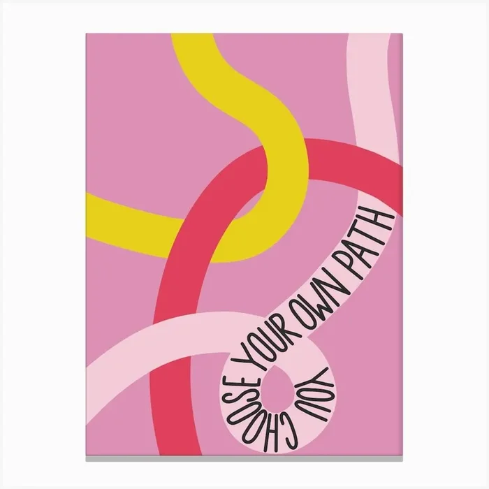 You Choose your Own Path Inspirational Quote Minimalism Canvas Print by Sandra Hutter Designs