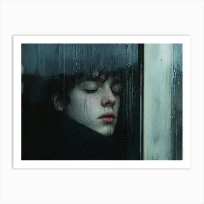 Young Man Looking Out A Window Art Print by ThatWorksMedia