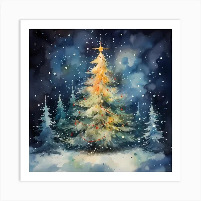 Yuletide Brushed Whimsy Art Print by Quantum Vivid Digital Art
