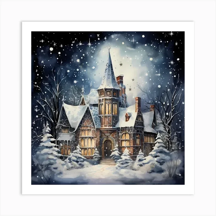 Yuletide Quilted Brush Ballet 1 Art Print by Quantum Vivid Digital Art
