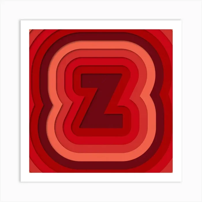 Z Paper Alphabet Art Print by BROKENLOGO
