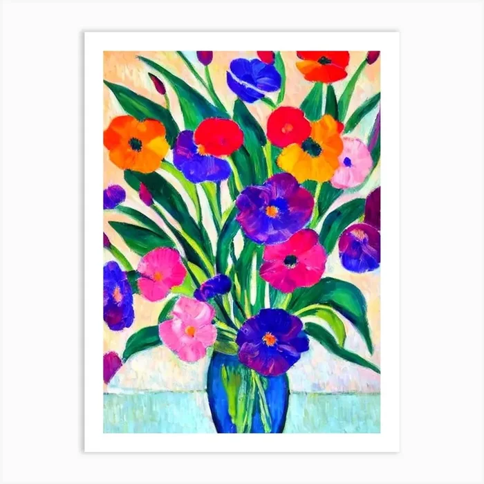 Zantedeschia Floral Abstract Block Colour 1 2 Flower Art Print by The Artsy Florist