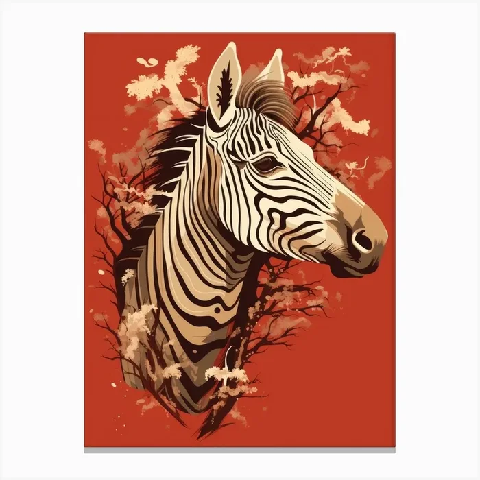Zebra 7 Canvas Print by Moving Clouds Art