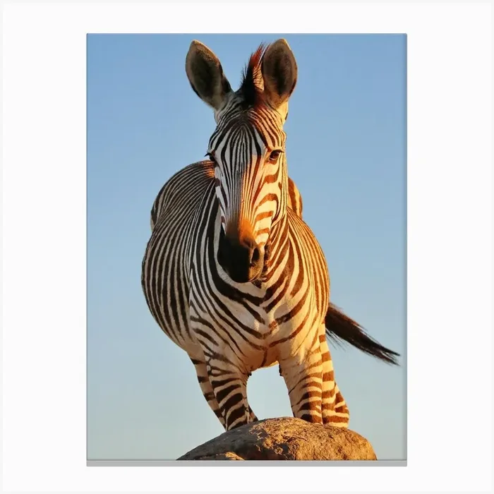 Zebra Action Color Canvas Print by Thula Photography